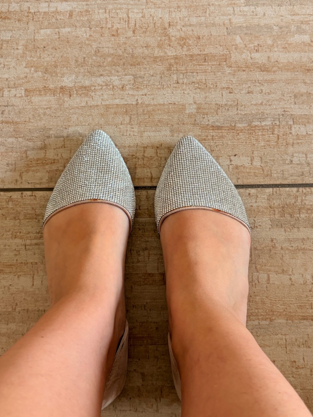 Steve Madden Women's Pointed-Toe Sparkle Leather Flats